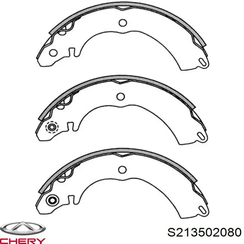 S21-3502080 Chery zapatas de frenos de tambor traseras