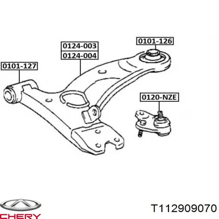 T112909070 Chery Silentblock de brazo de suspensión delantero inferior