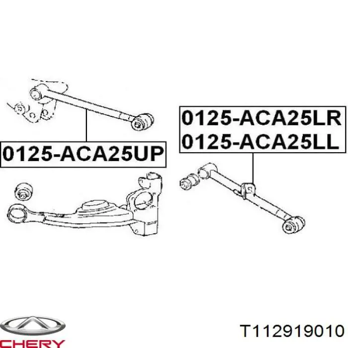 Brazo transversal de suspensión trasera T112919010 Chery