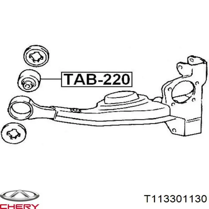 Comprar T113301130 Chery Buje del brazo longitudinal trasero