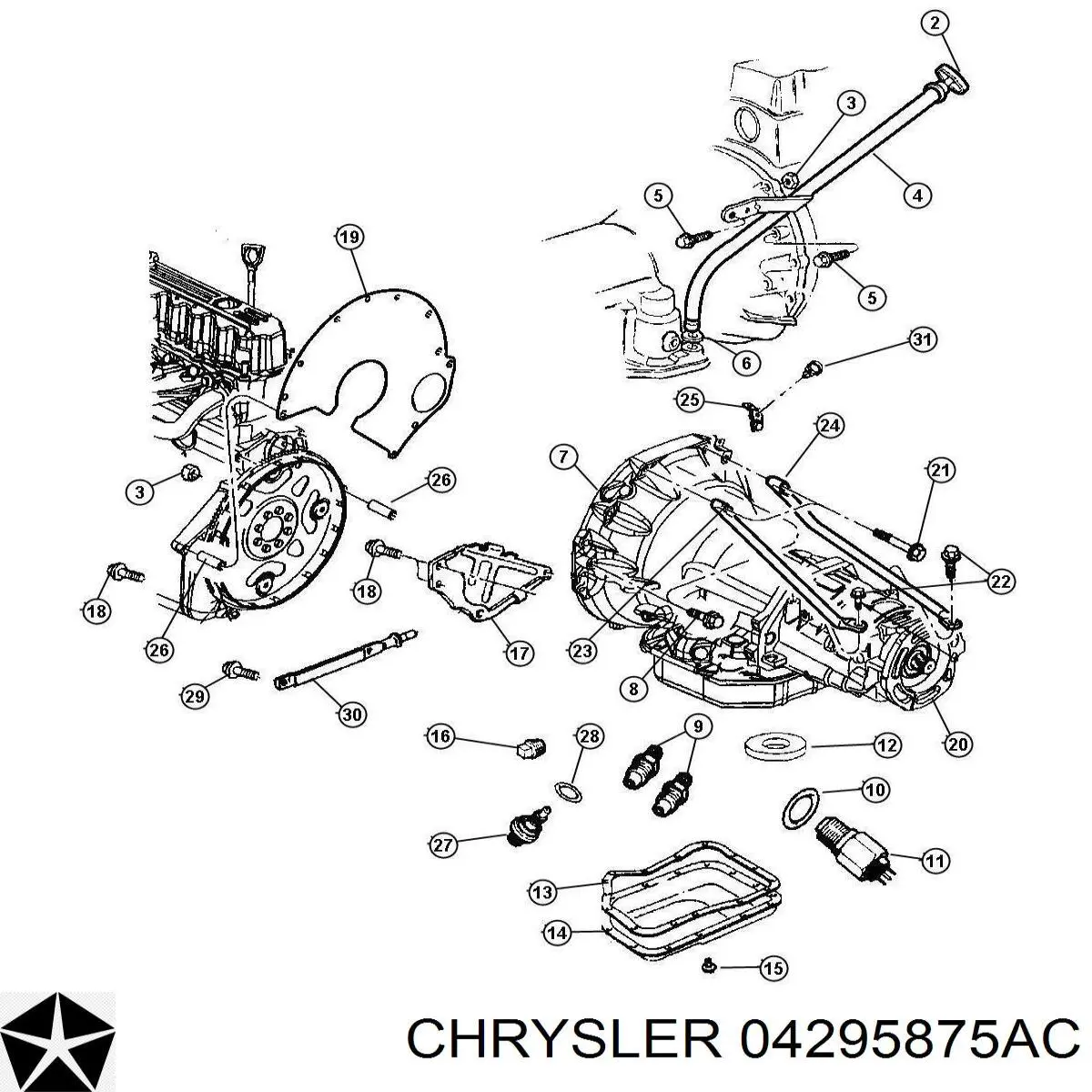 Junta del cárter de aceite de la caja de cambios 4295875 Chrysler