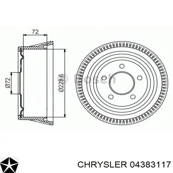 04383117 Chrysler freno de tambor trasero