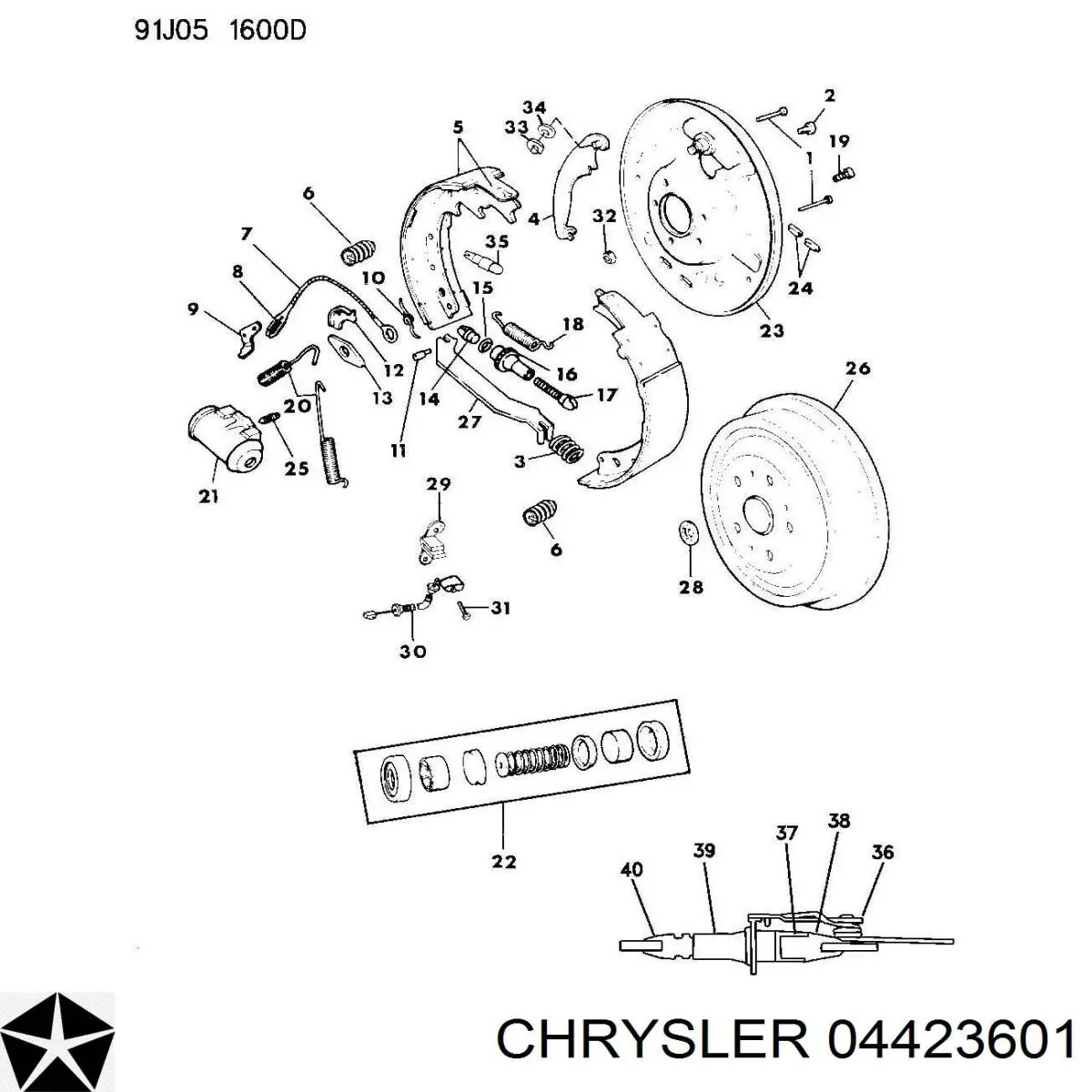 Comprar 04423601 Chrysler Cilindro de freno de rueda trasera