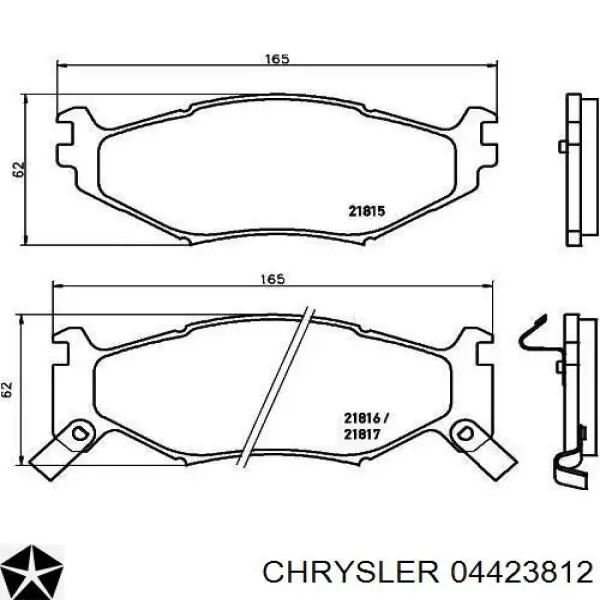 04423812 Chrysler pastillas de freno delanteras