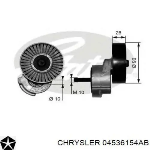 04536154AB Chrysler tensor de correa, correa poli v