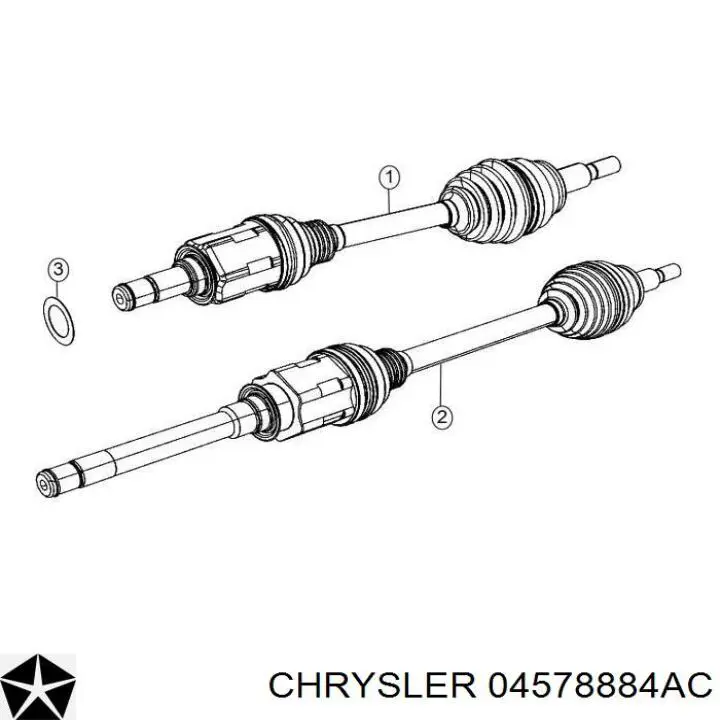 04578884AC Chrysler árbol de transmisión delantero derecho