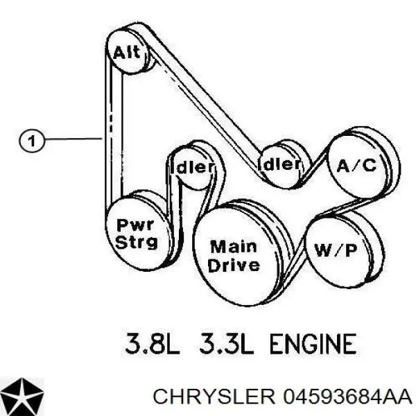 04593684AA Chrysler correa trapezoidal