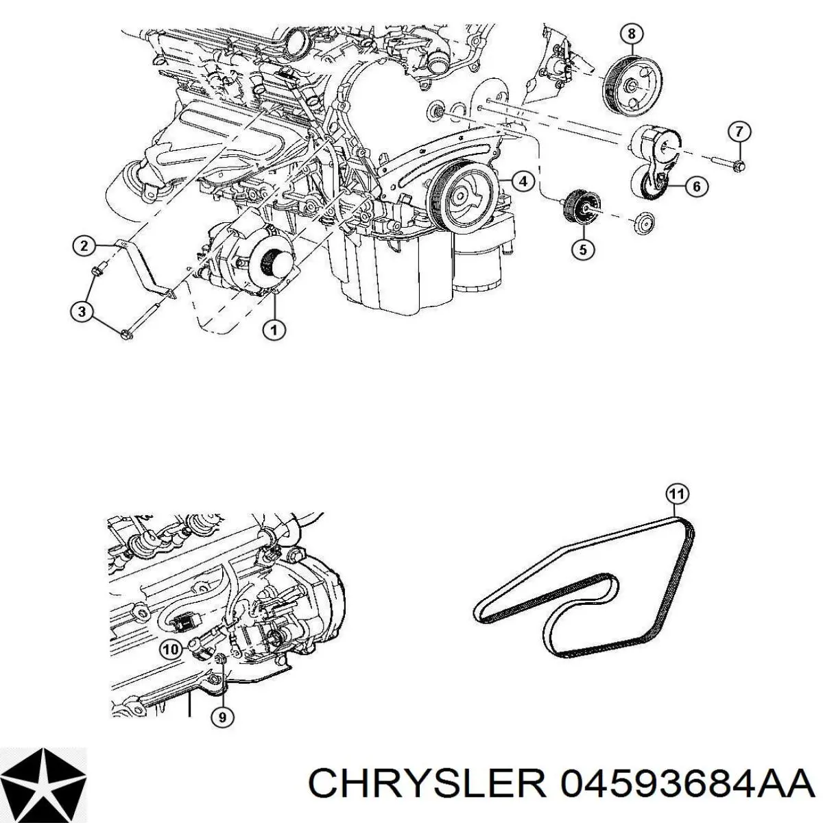 Correa de transmisión trapezoidal Chrysler 04593684AA precio, desde 24,65 EUR