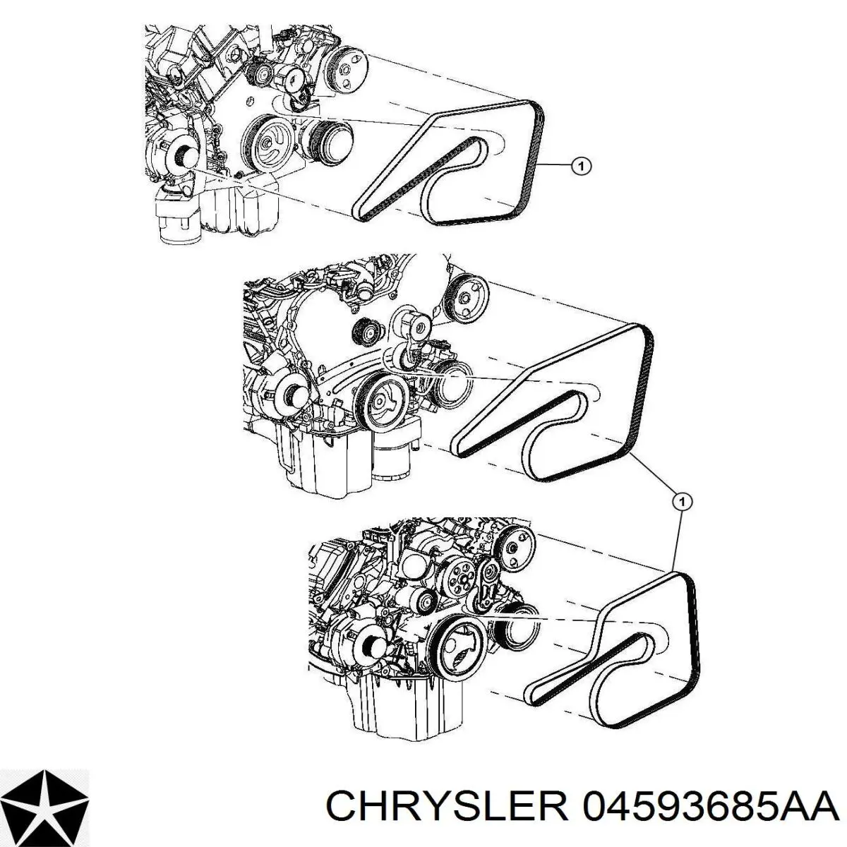 4593685AA Chrysler correa trapezoidal