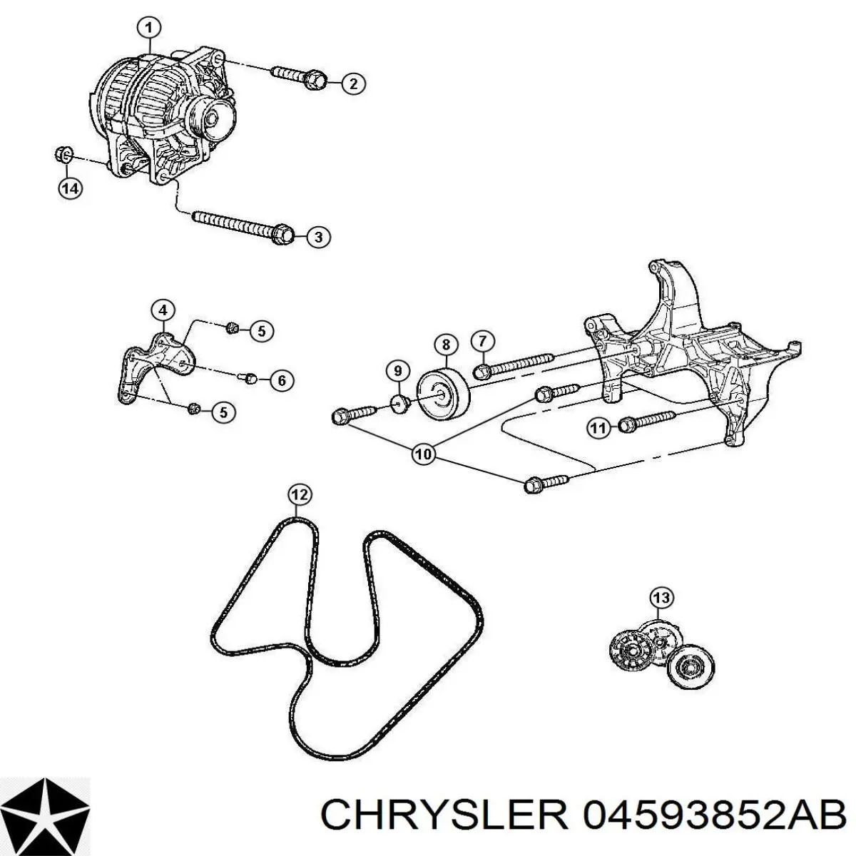 04593852AB Chrysler correa trapezoidal