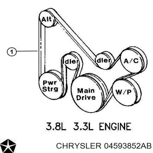 Comprar 04593852AB Chrysler Correa trapezoidal