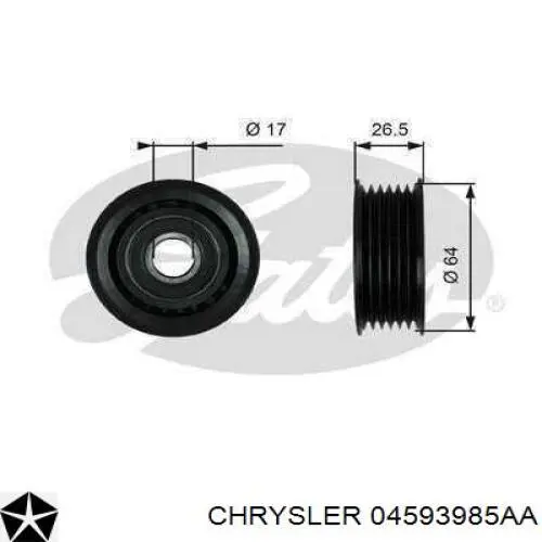 04593985AA Chrysler polea inversión / guía, correa poli v