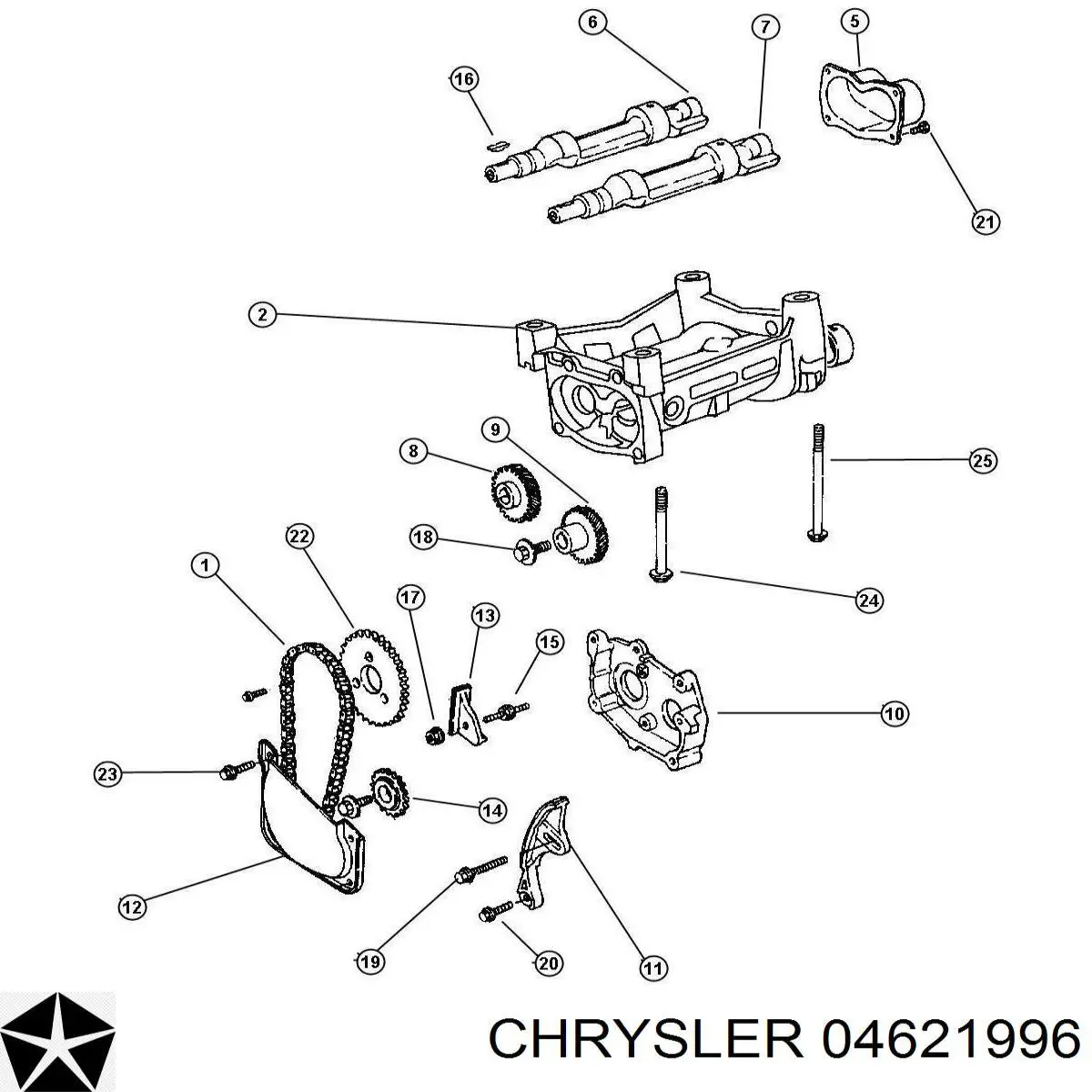 Cadena de distribución, eje de balanceo para Chrysler Voyager (RG, RS)