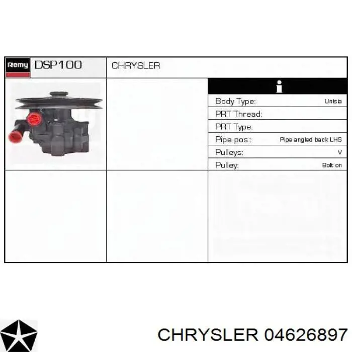 04626897 Chrysler bomba hidráulica de dirección