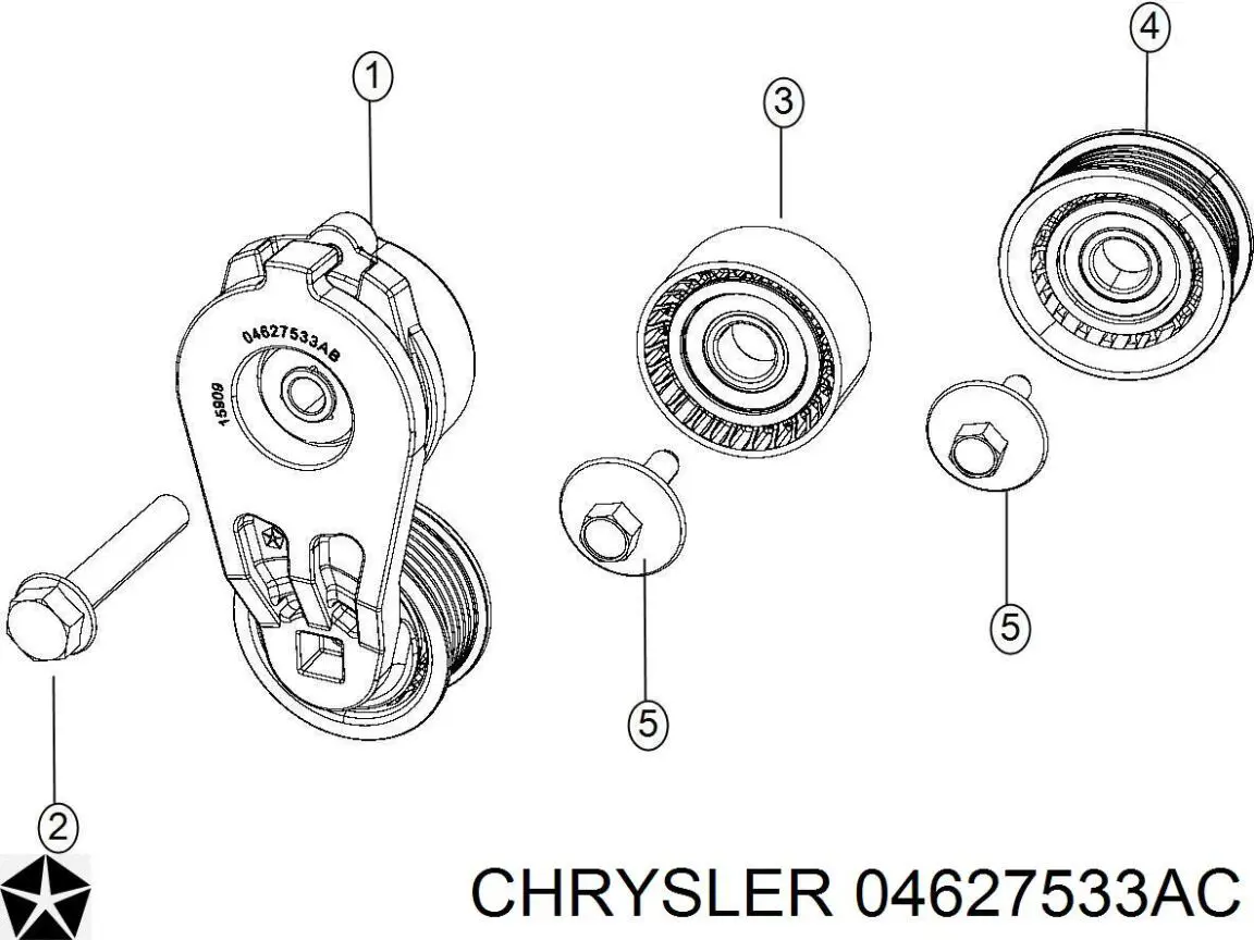 04627533AC Chrysler tensor de correa, correa poli v