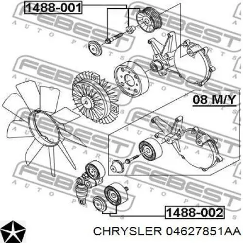 04627851AA Chrysler Polea guía correa poli V