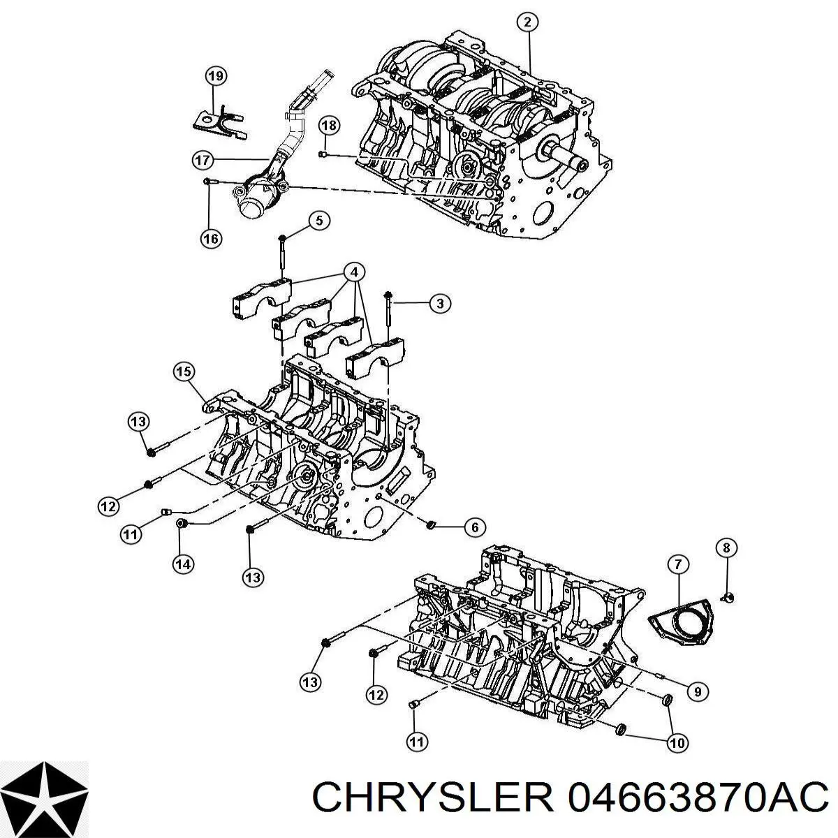 04663870AC Chrysler anillo retén, cigüeñal