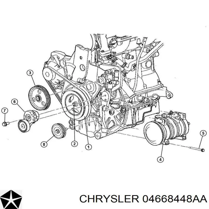 04668448AA Chrysler polea, servobomba