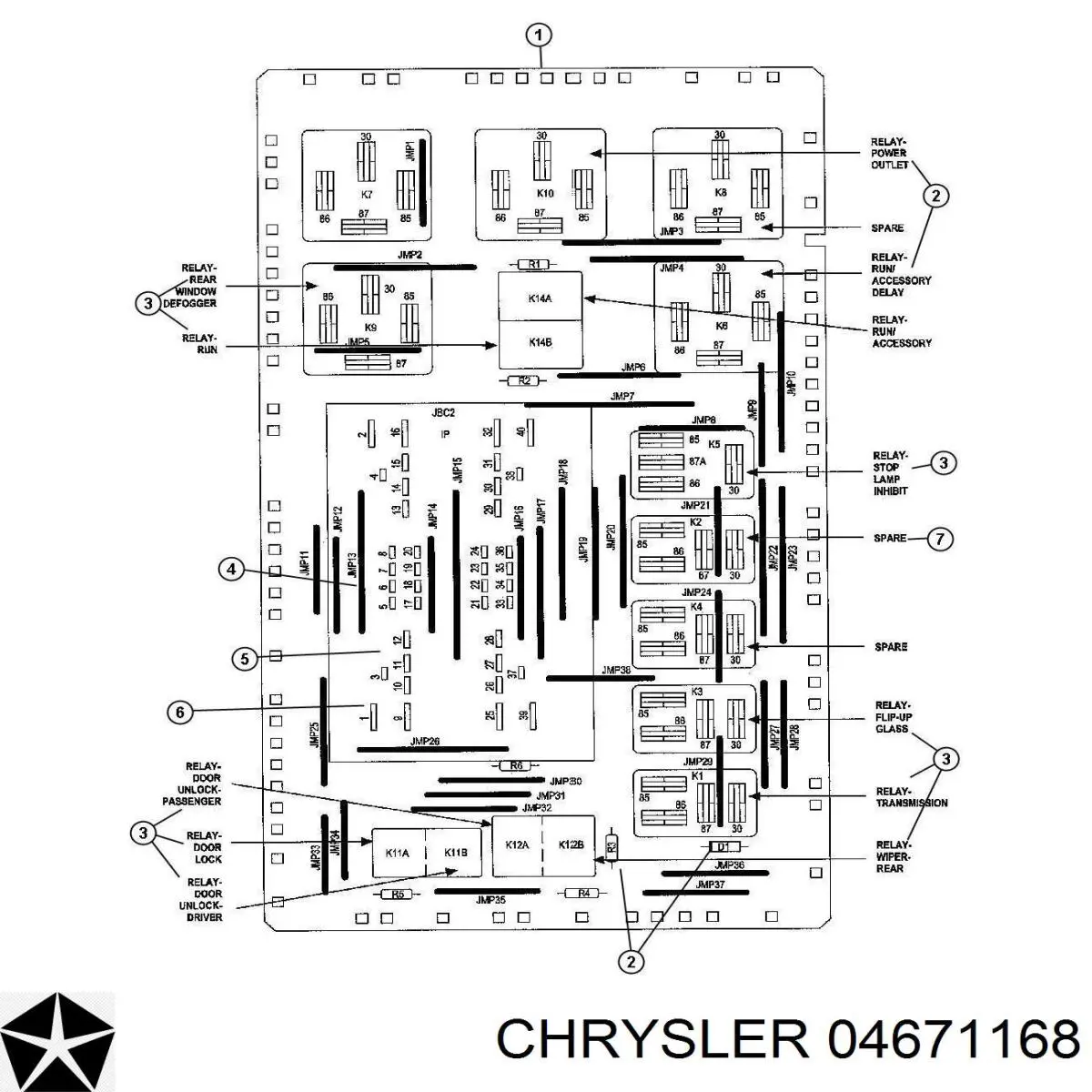 Comprar 04671168 Chrysler Relé eléctrico multifuncional