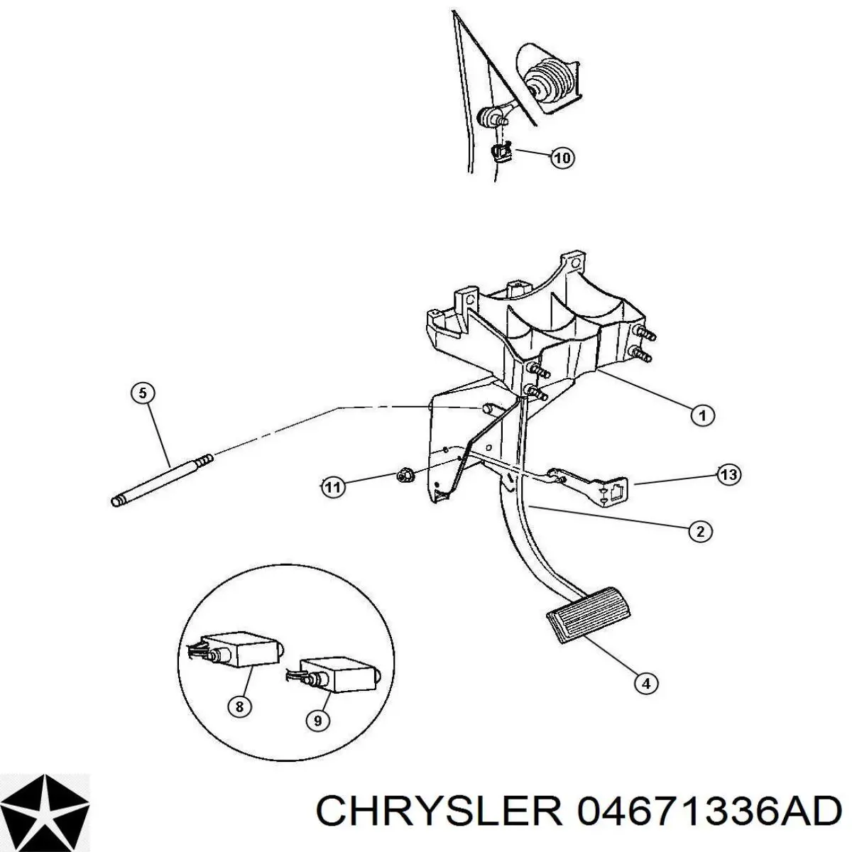 04671336AD Chrysler interruptor luz de freno