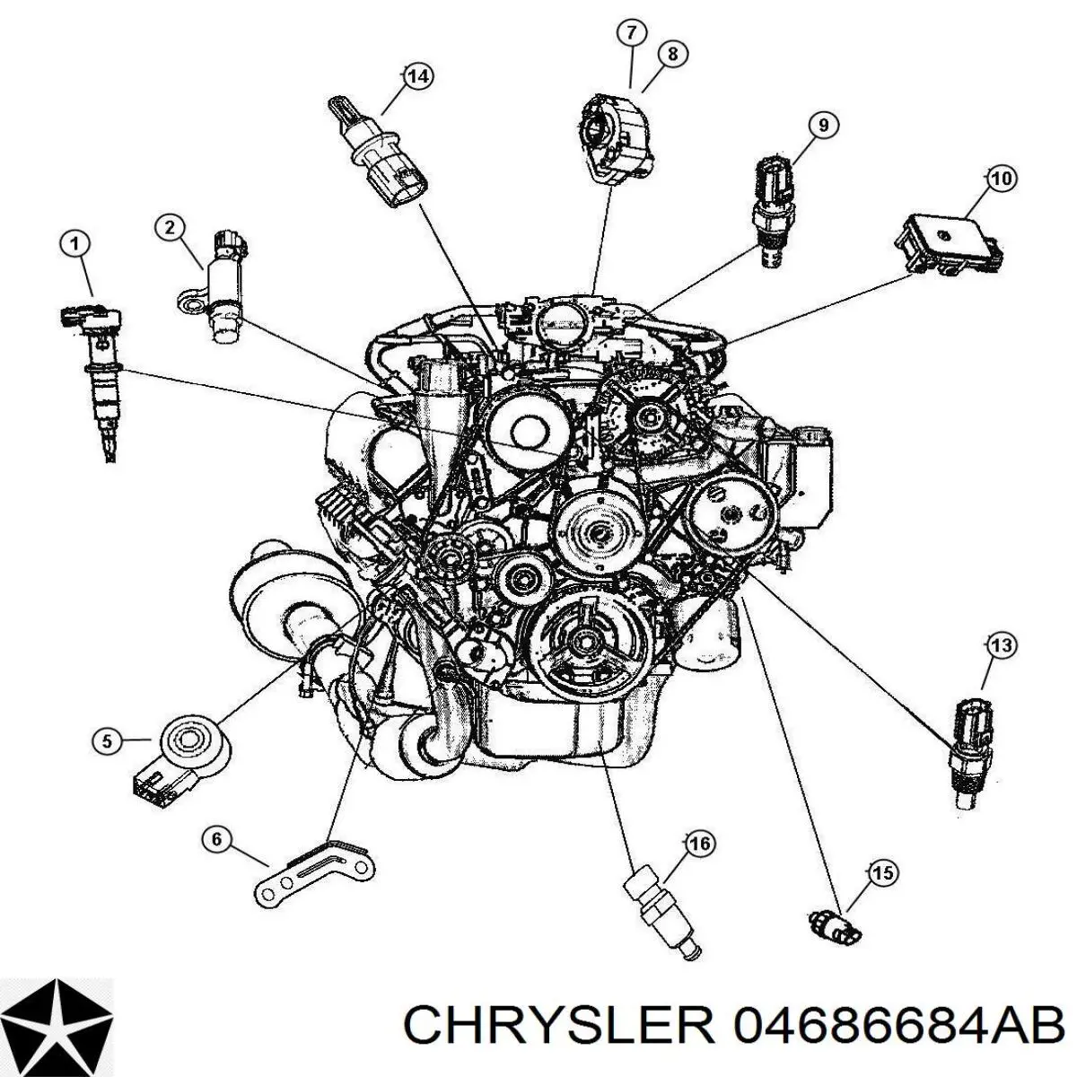 04686684AB Chrysler sensor de presion del colector de admision