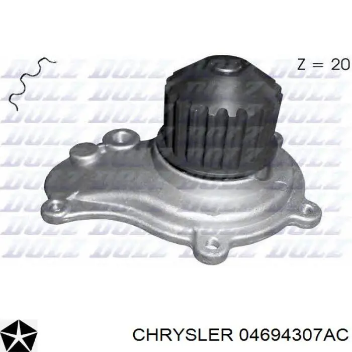 Bombeadora de agua Chrysler 04694307AC precio, desde 38,21 EUR