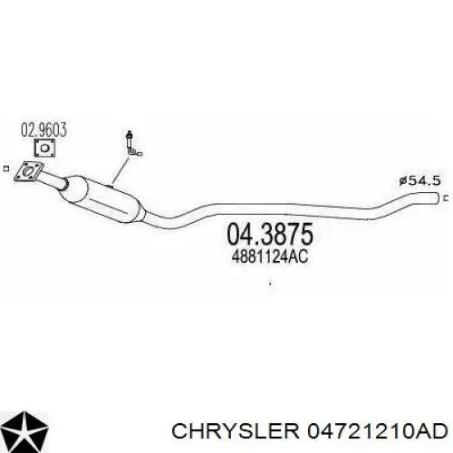 Catalizador Chrysler 04721210AD precio, desde 207,13 EUR