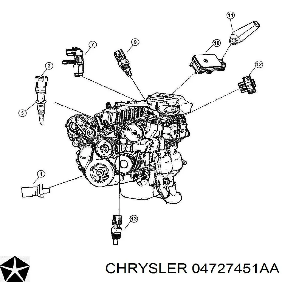 04609153AF Chrysler Sensor de posición del cigüeñal