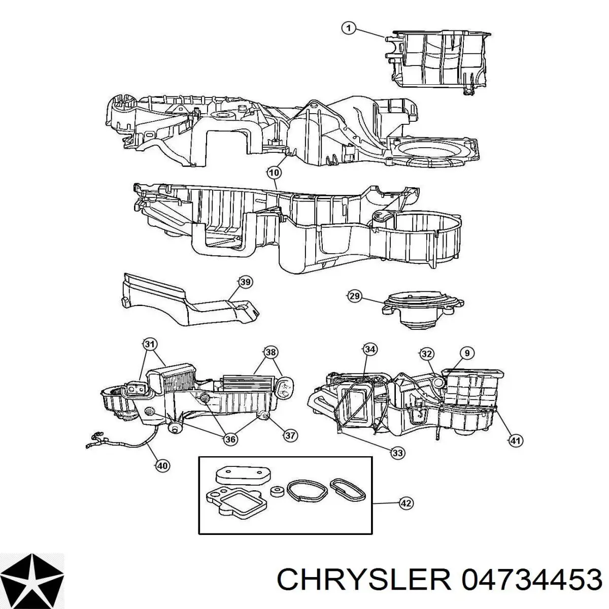 04734453 Chrysler radiador de calefacción