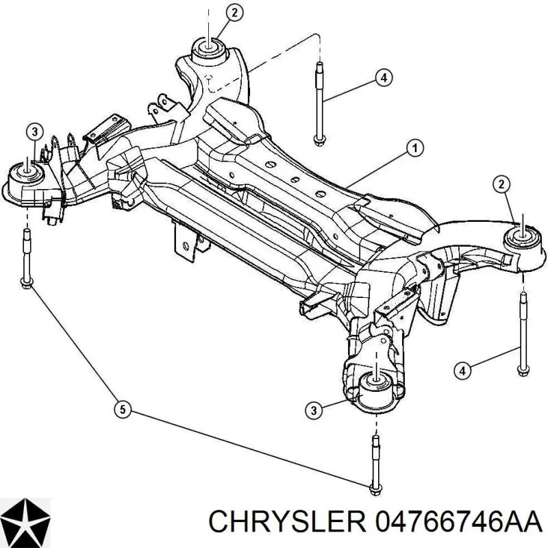 K04766746AA Fiat/Alfa/Lancia suspensión, cuerpo del eje trasero