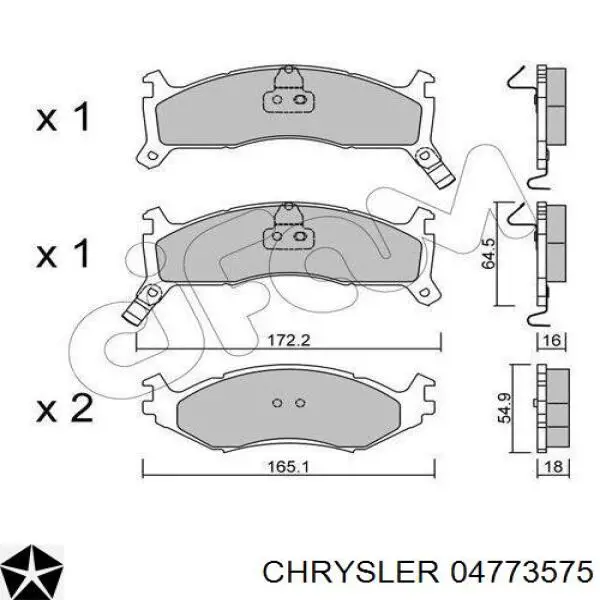 04773575 Chrysler pastillas de freno delanteras