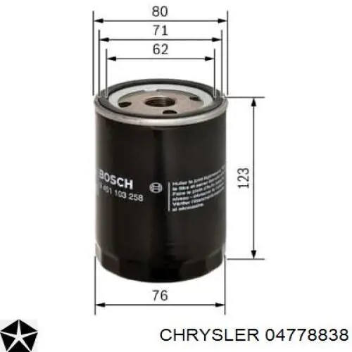 04778838 Chrysler filtro de aceite