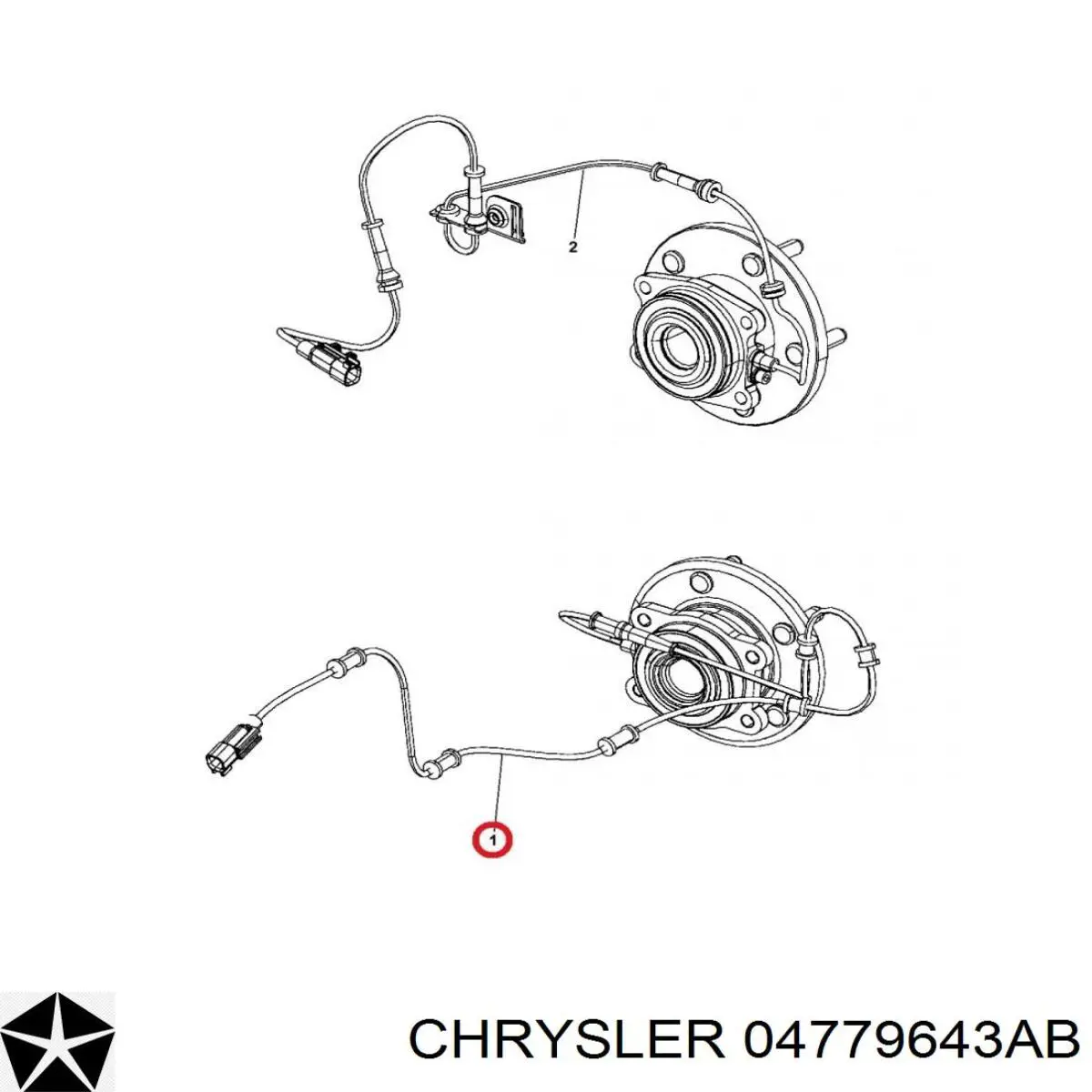 04779643AB Chrysler sensor abs trasero izquierdo