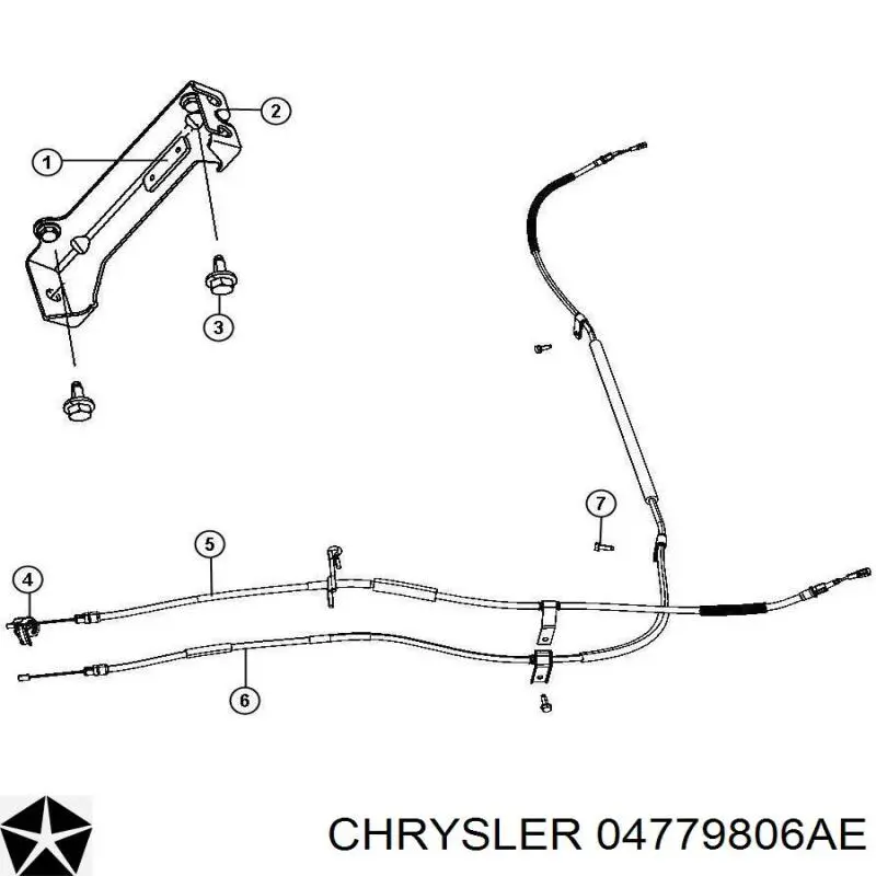 04779806AE Chrysler cable de freno de mano trasero izquierdo