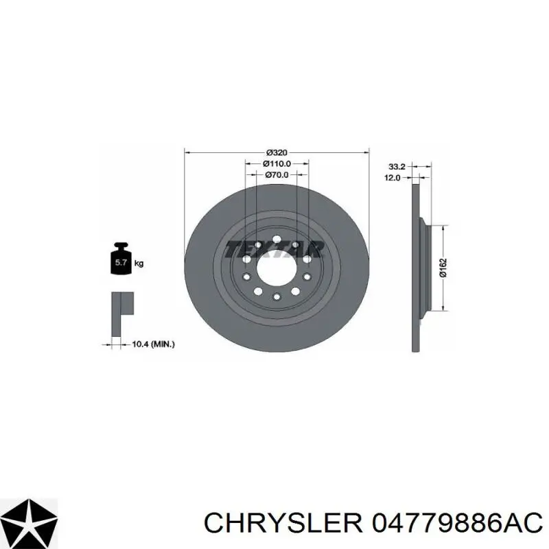Disco de freno trasero RT12063GLT5 Rotinger