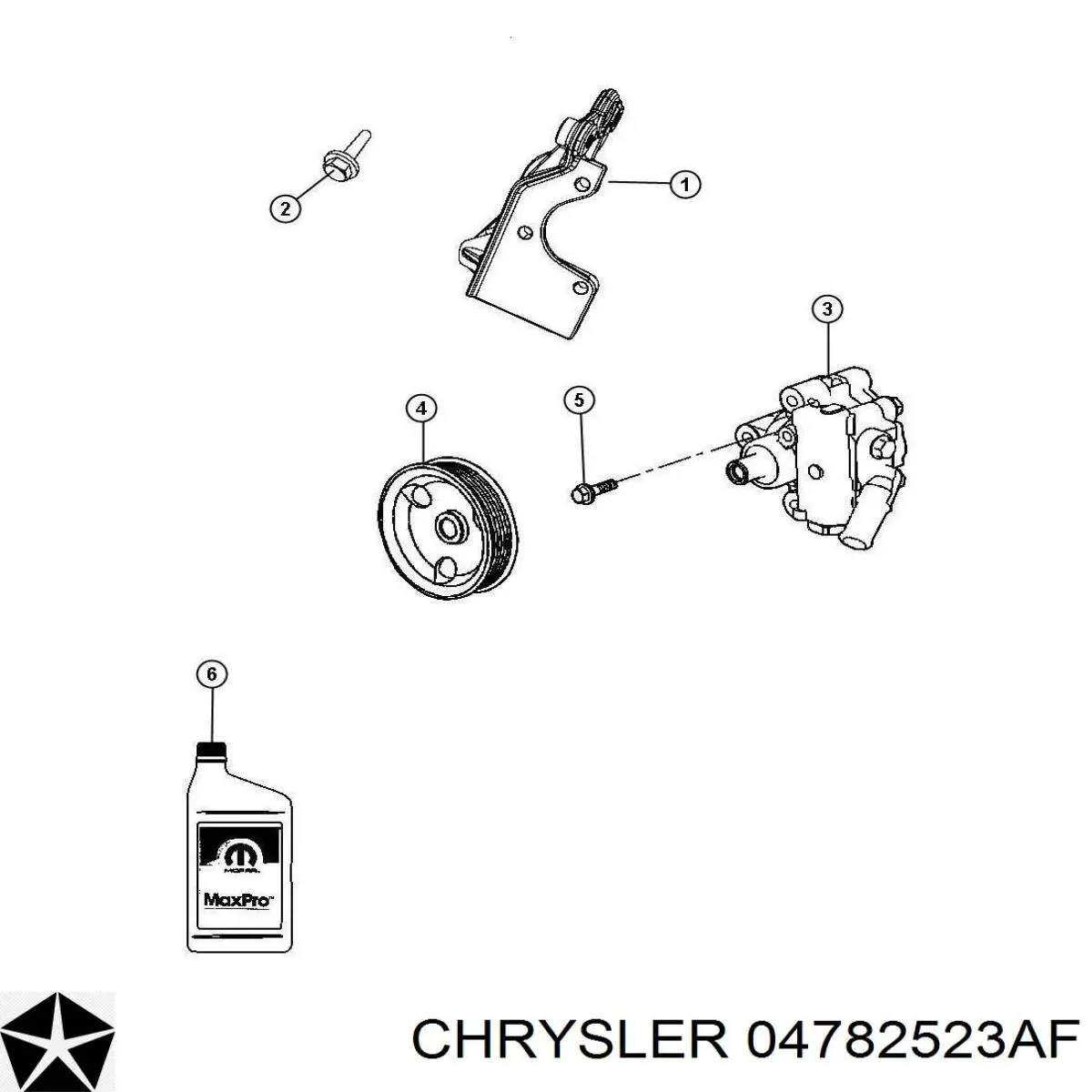 04782523AF Chrysler Bomba hidráulica de dirección