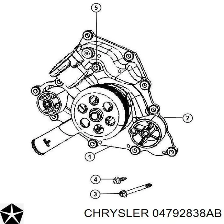 04792838AB Chrysler bomba de agua