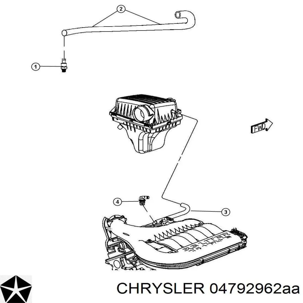 K04792962AA Fiat/Alfa/Lancia válvula, ventilaciuón cárter