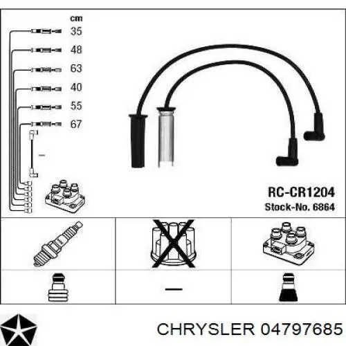 04797685 Chrysler cables de bujías