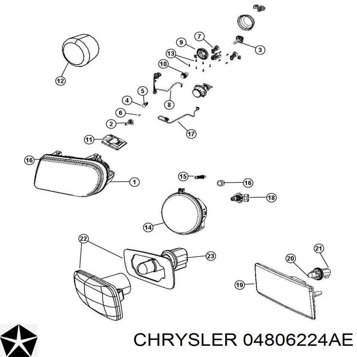 Comprar 04806224AE Chrysler Luz intermitente de guardabarros