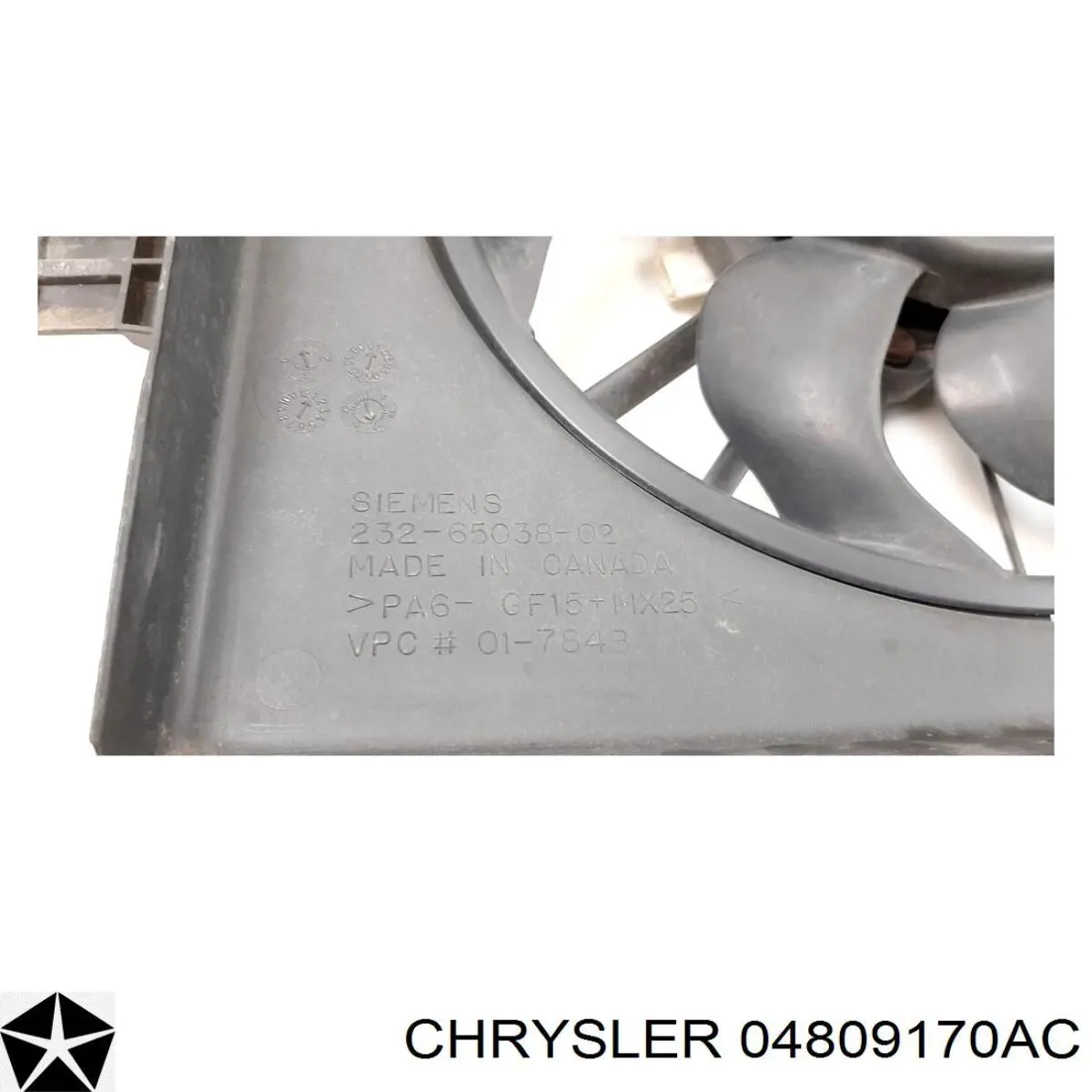 Ventilador de refrigeración completo derecho (motor y hélice) Chrysler 04809170AC precio, desde 68,24 EUR