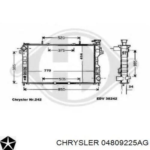 04809225AG Chrysler Refrigeración del motor