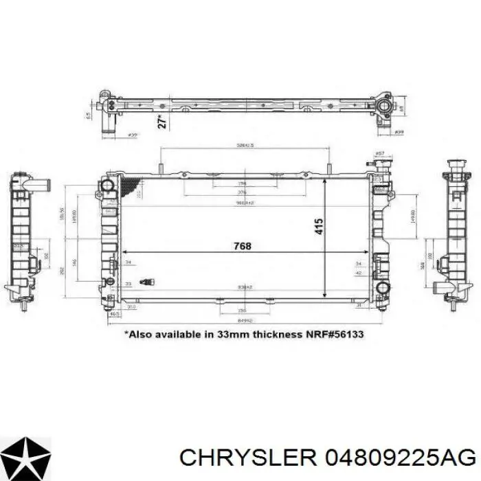 Água radiador Chrysler 04809225AG precio, desde 134,45 EUR