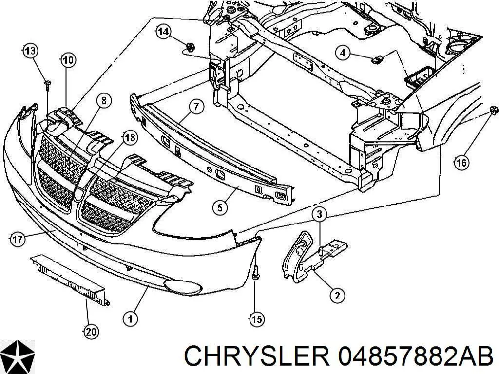Refuerzo de parachoques delantero Chrysler 4857882AB precio, desde 24,96 EUR