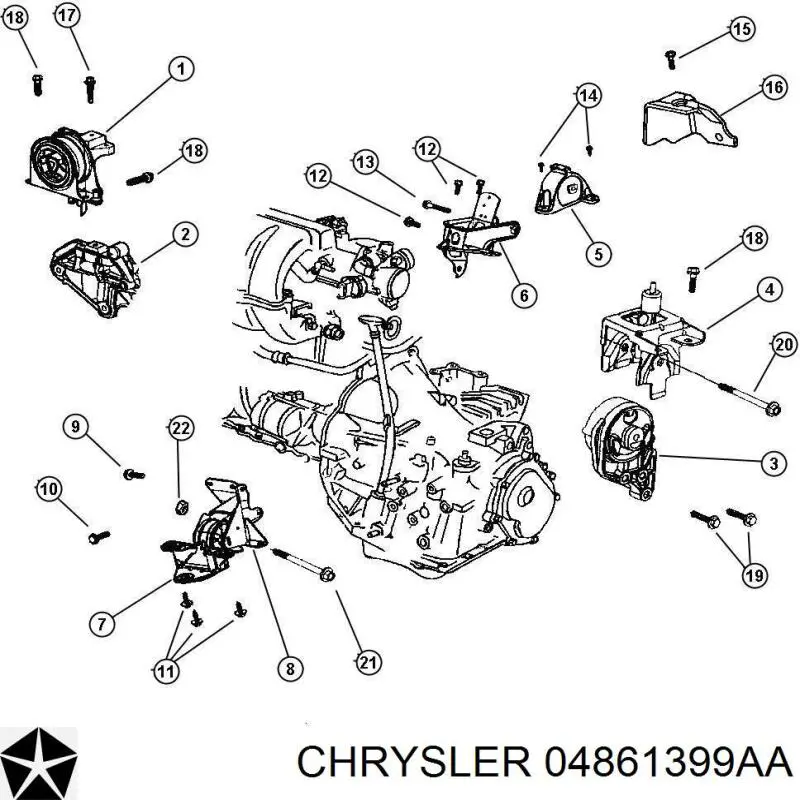 04861399AA Chrysler soporte de motor derecho