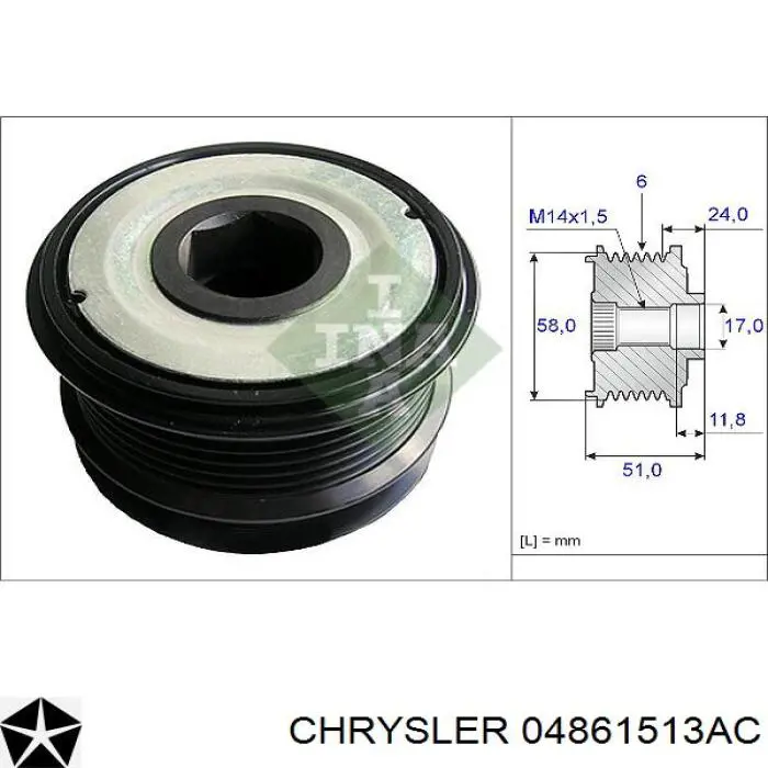 04861513AC Chrysler poleas juego de piezas