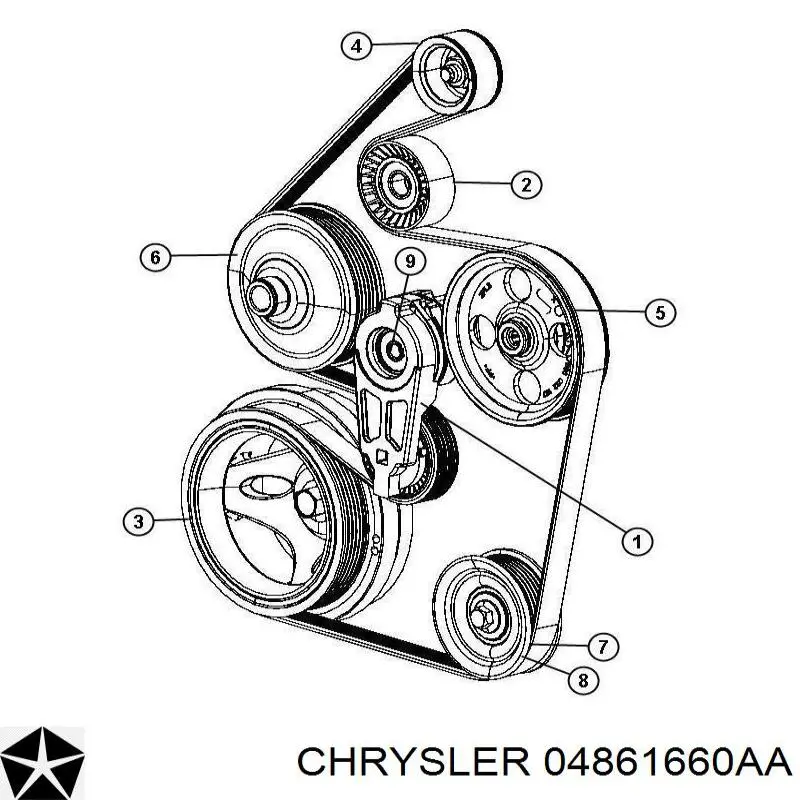 Tensor de la correa trapecial Chrysler 04861660AA precio, desde 58,06 EUR