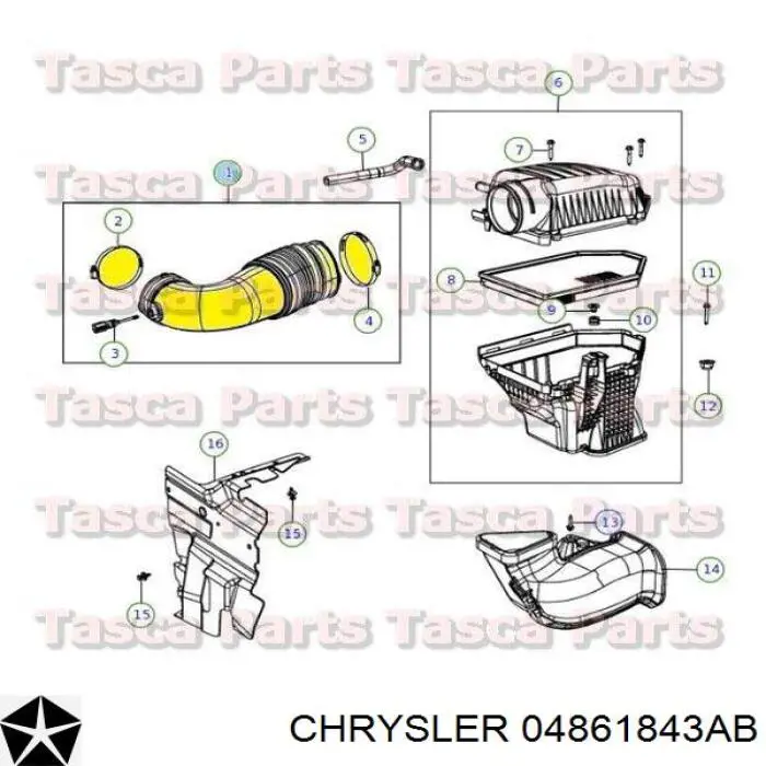 Carcasa del filtro de aire para Chrysler 300 C 