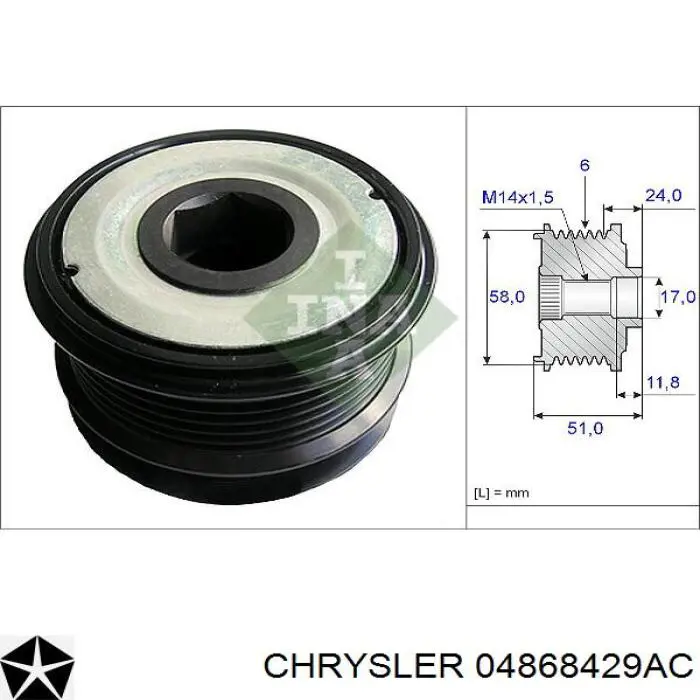 Alternador CHRYSLER 04868429AC