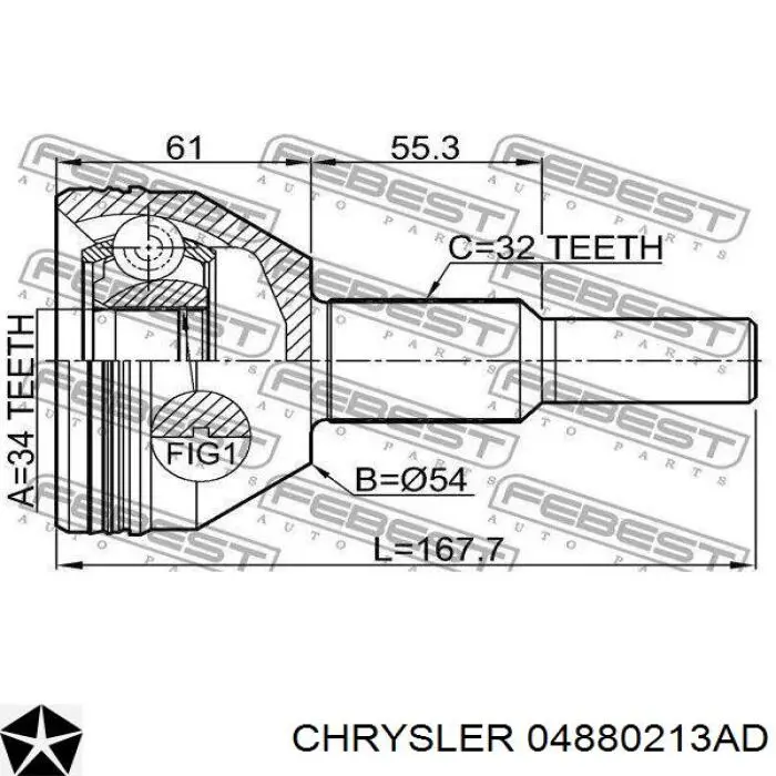 Semieje delantero izquierdo CH8232 Trakmotive/Surtrack